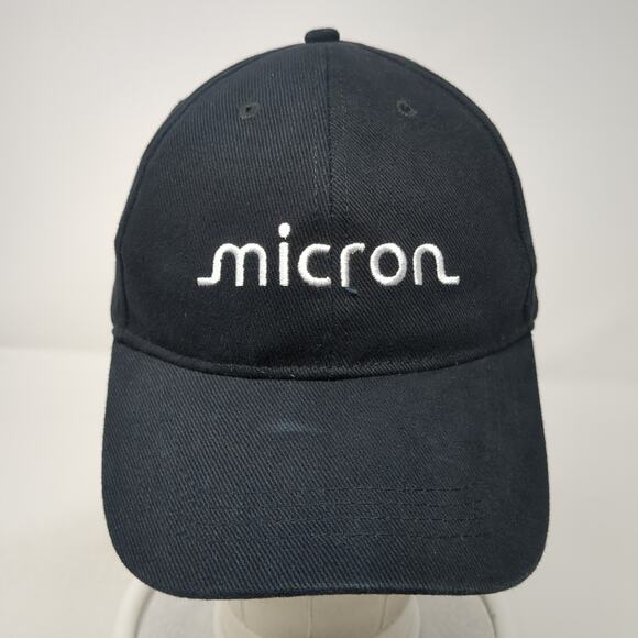 Micron Slideback Baseball Cap Black One Size Adjustable Embroidered Promo Shop - Picture 2 of 10